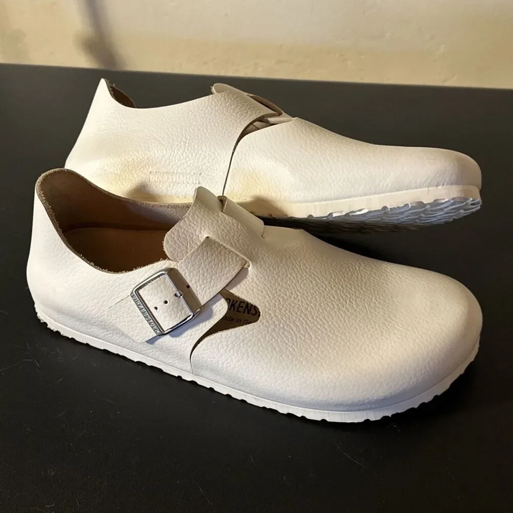 Birkenstock 46 N Men’s London Buckle Shoes Clog 13 US White White Made Germany